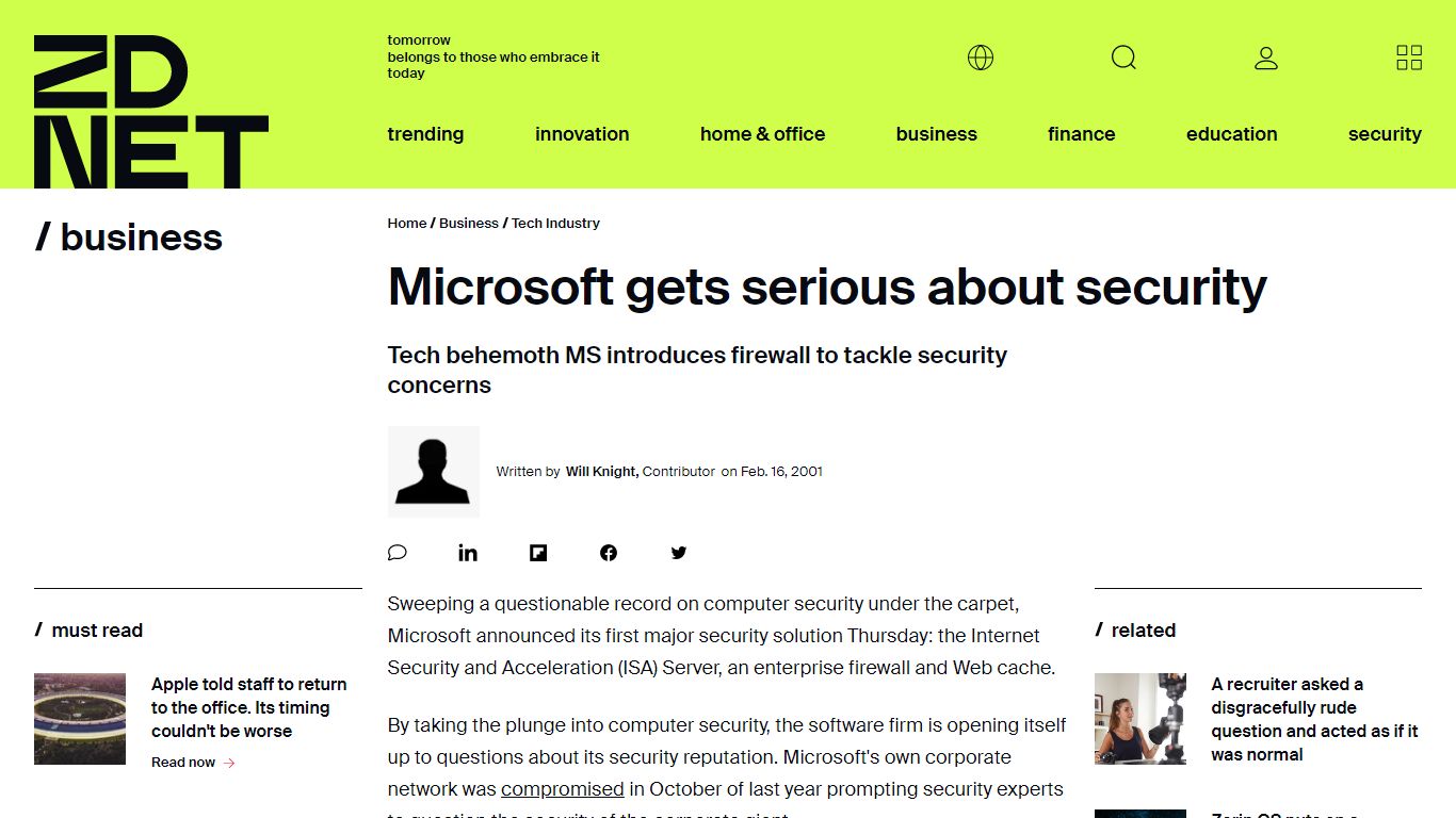 Microsoft gets serious about security | ZDNet